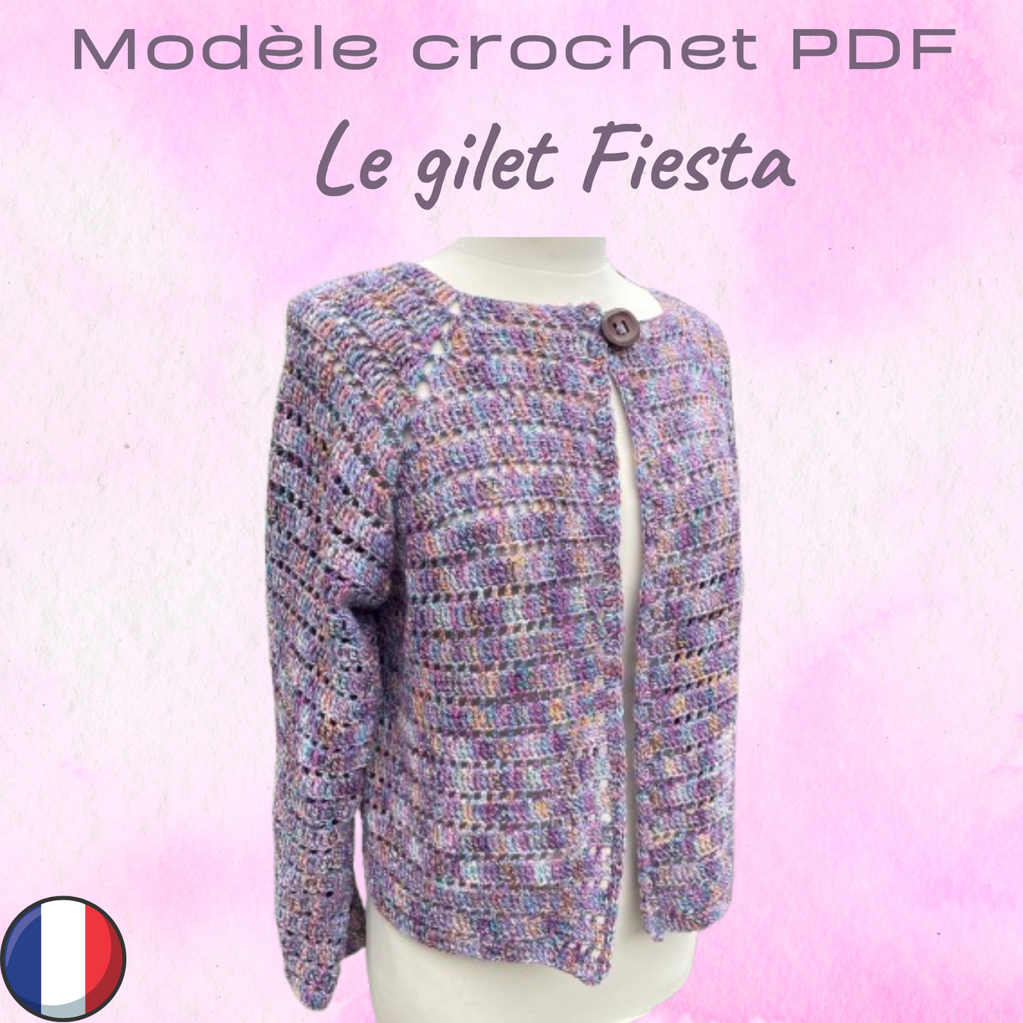 Patron PDF crochet - Le gilet Fiesta