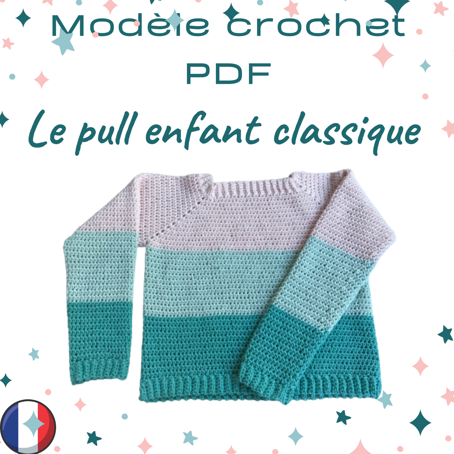 Patron PDF Crochet - Le pull Classique -
