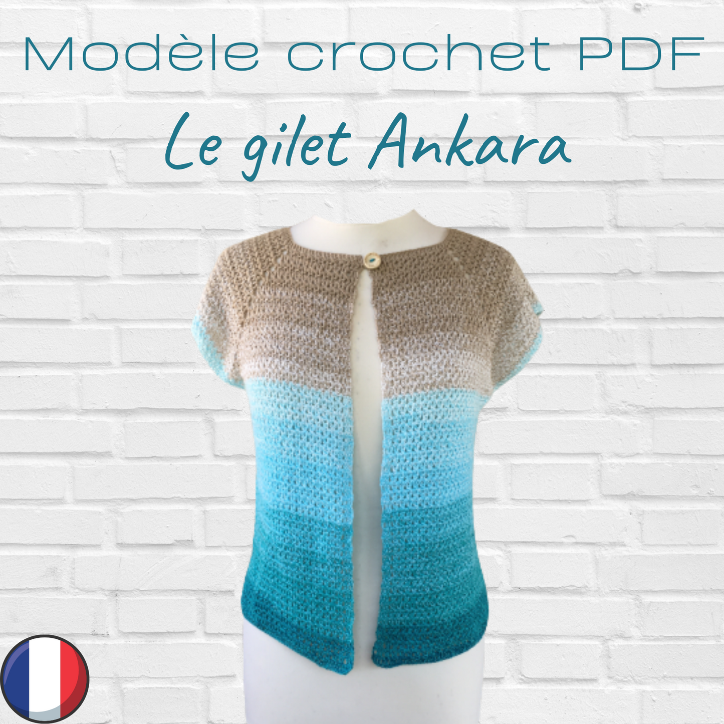 Patron PDF Crochet - Le gilet Ankara -