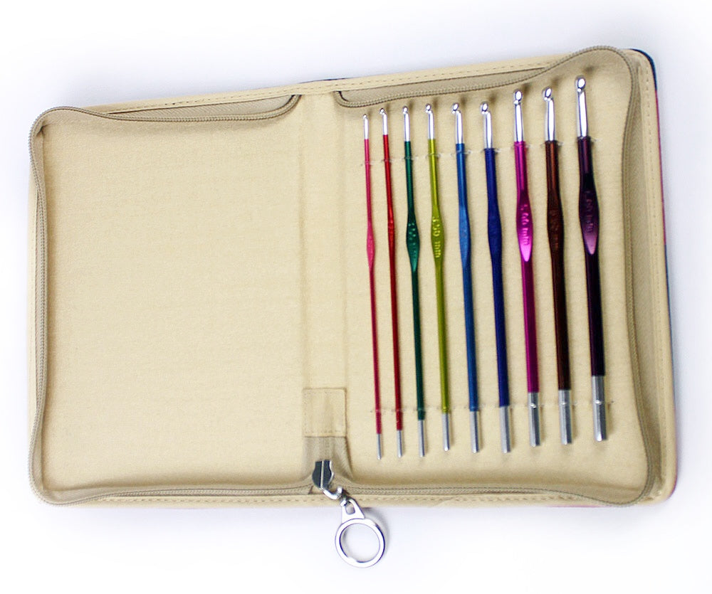 KnitPro Crochets en aluminium argenté – Crochets à extrémité unique de 3,75 mm, poignée lisse et confortable