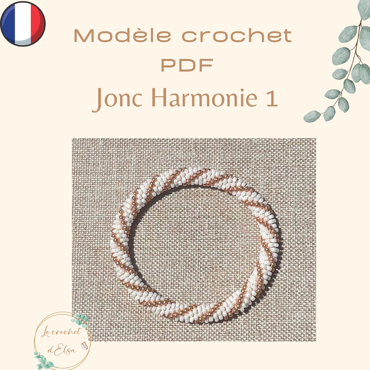 Patron PDF- Crochet perlé - Jonc Harmonie 1