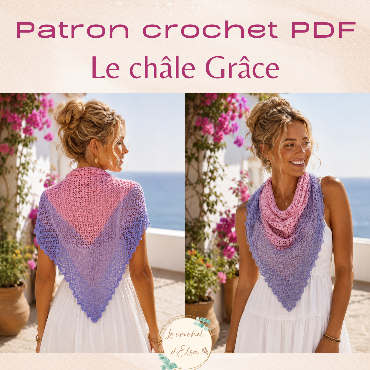 Patron PDF - Le châle Grâce