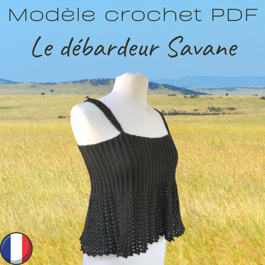 Patron PDF Crochet  - Le débardeur Savane -