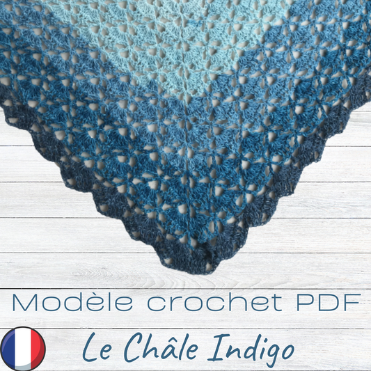 Patron PDF Crochet - Le châle Indigo