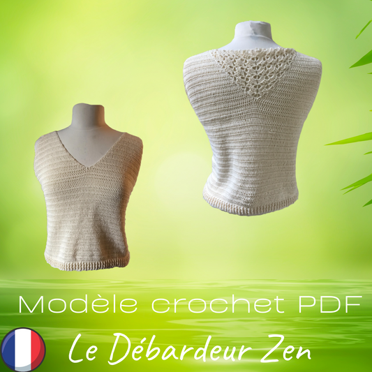 Patron PDF Crochet  - Le débardeur Zen -