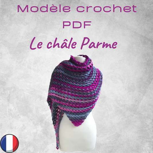Patron PDF Crochet - Le châle Parme