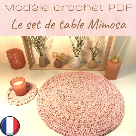 Patron PDF Crochet - Le set de table Mimosa